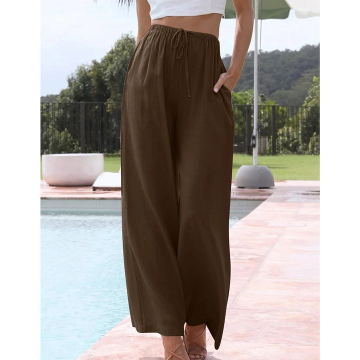 VIRENA™ – Relaxed Lightweight Wide Leg Summer Trousers - MABEL LONDON