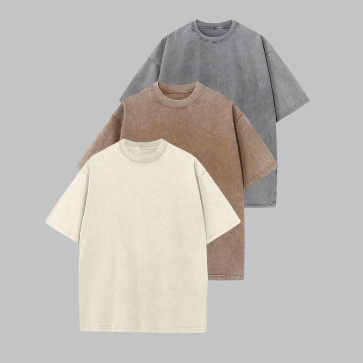 AFINA™ - Casual Oversized Wash Crew Neck Unisex Shirt - MABEL LONDON