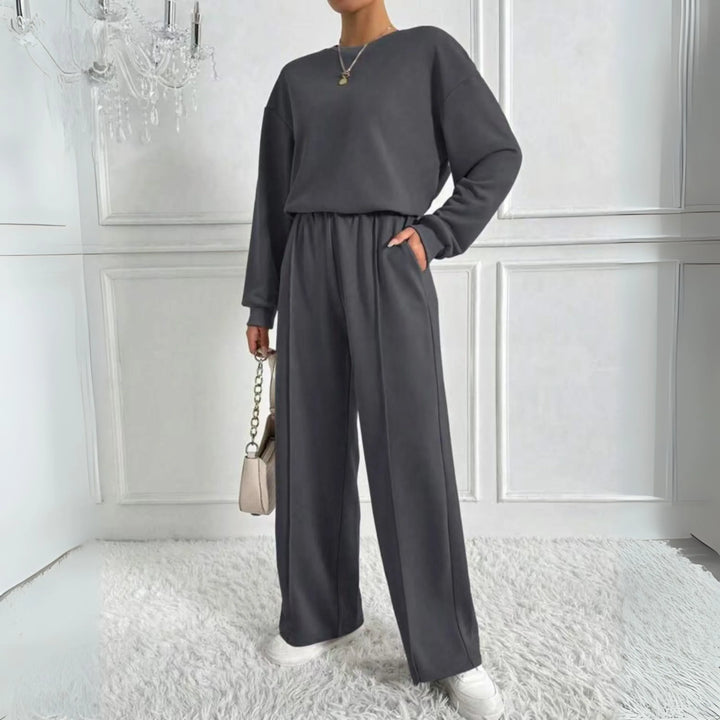 TINIDOR™ - Casual Long Sleeve Sweatshirt and High Waist Pants Set - MABEL LONDON