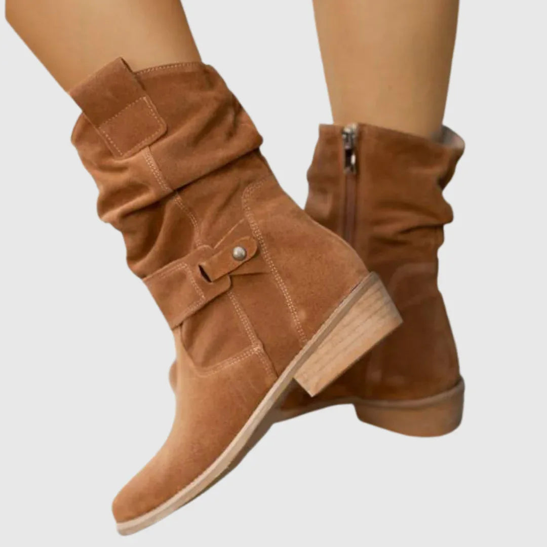 Corissa | Suede Ankle Boots - MABEL LONDON