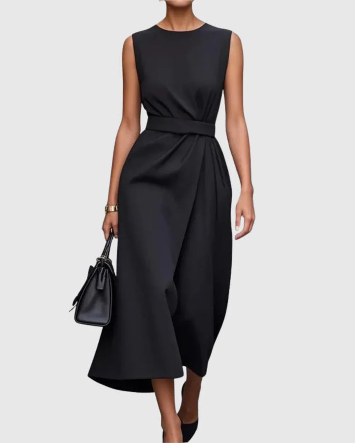 Clarimond | Elegant Round Neck Dress - MABEL LONDON