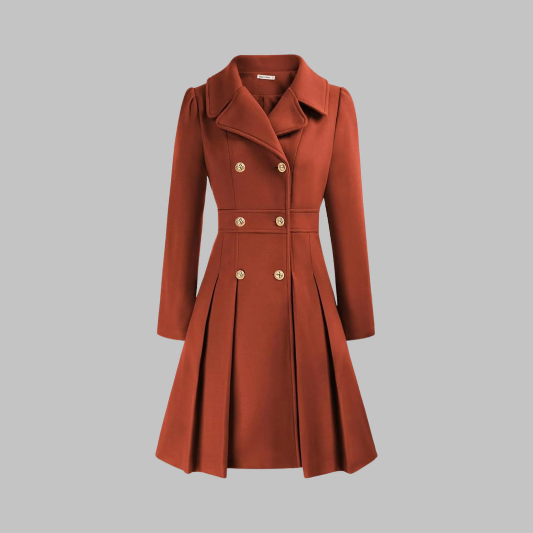 DAMI™ - Classy Double Button Long Sleeve Coat - MABEL LONDON