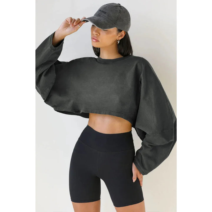 SKYE™ - Casual Cropped Pullover Sweatshirt - MABEL LONDON