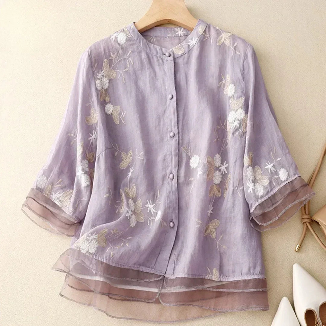 Laurienne™ | Embroidered blouse - MABEL LONDON