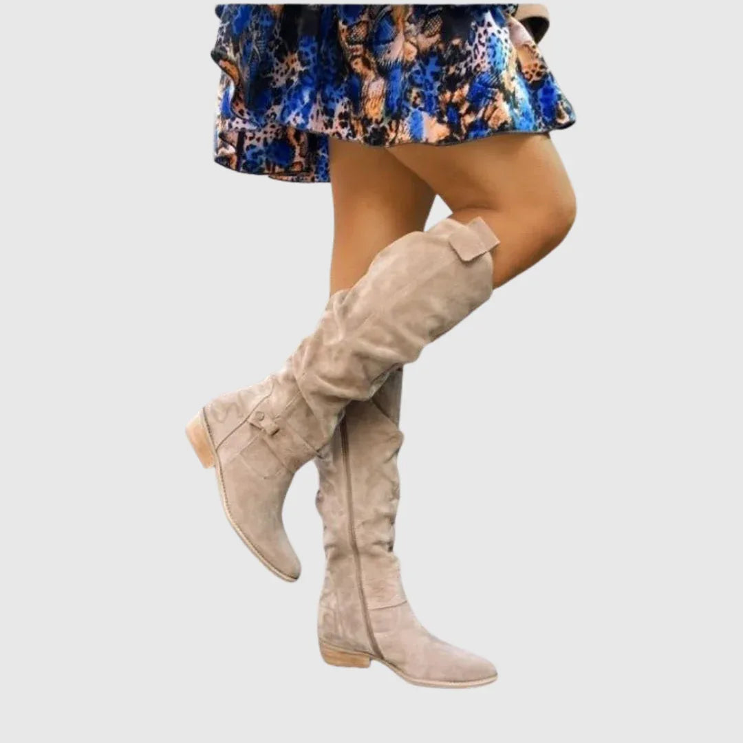 Noriel | Elegant Knee-High Leather Boots - MABEL LONDON