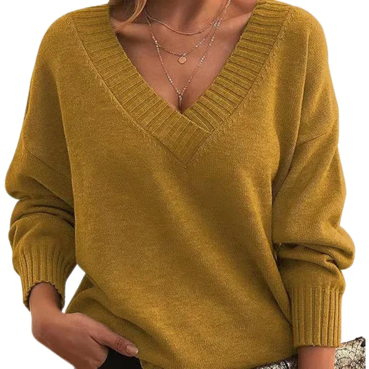 LILLIAN™ - Lightweight V-Neck Sweater - MABEL LONDON