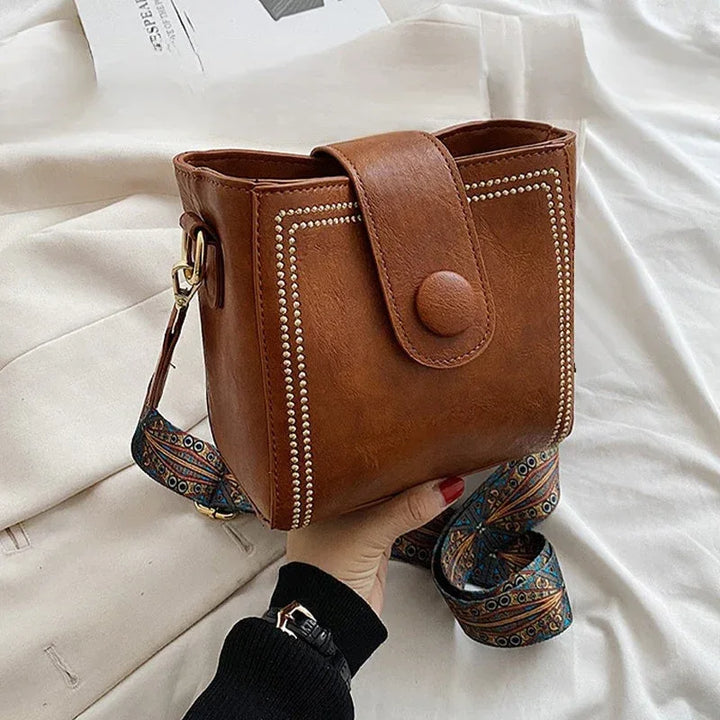 Ethel | Vintage Shoulder Bag with Adjustable Strap - MABEL LONDON