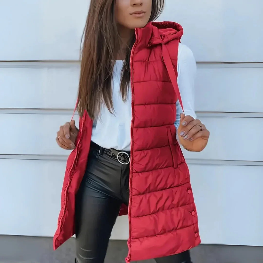 Eirlys | Casual Sleeveless Hooded Puffer Vest - MABEL LONDON