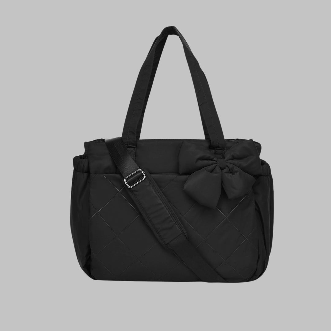 LEILANI™ - Chic Bow Laptop Friendly Puffy Handbag - MABEL LONDON