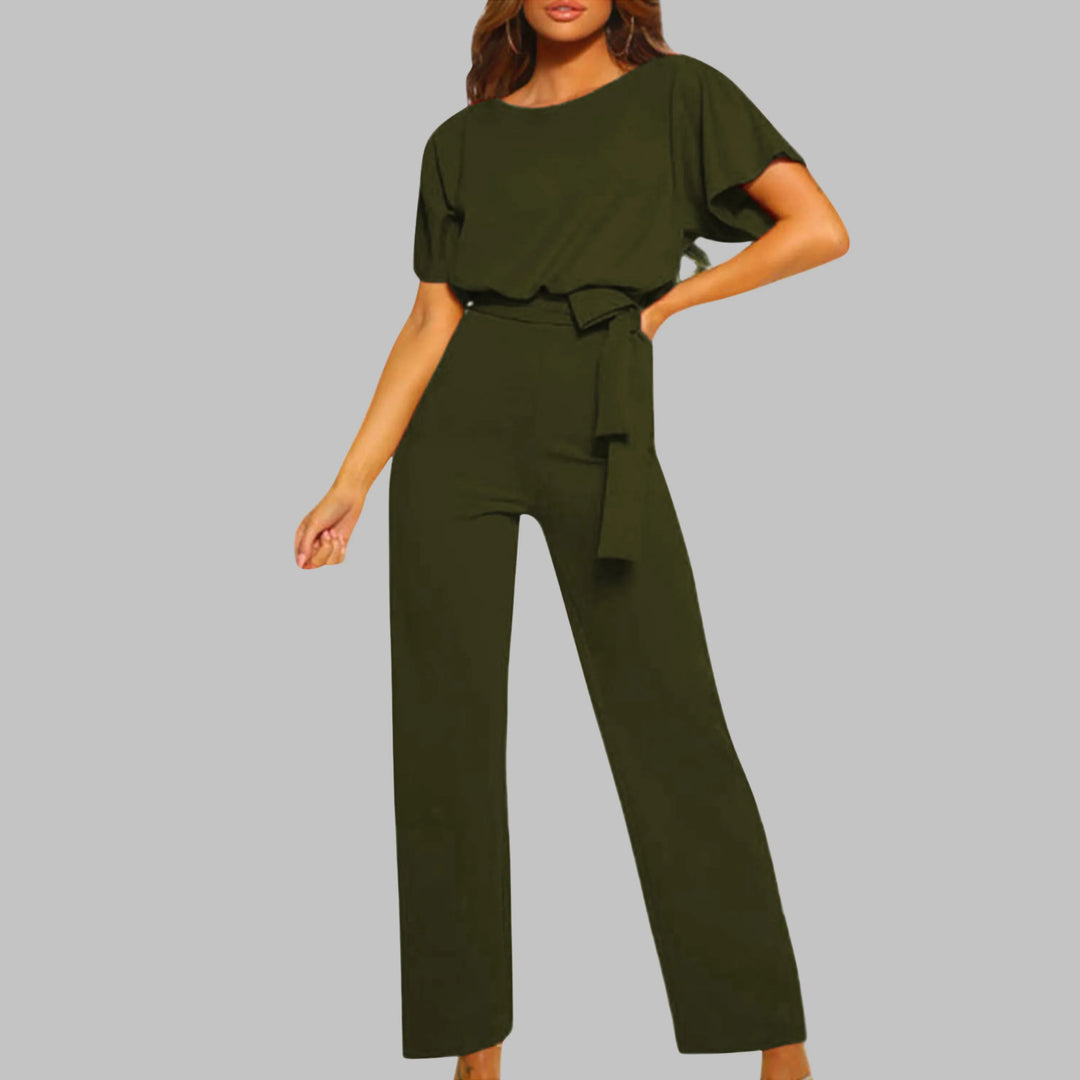 WANNON™ - Casual Tie Front Batwing Sleeve Jumpsuit - MABEL LONDON