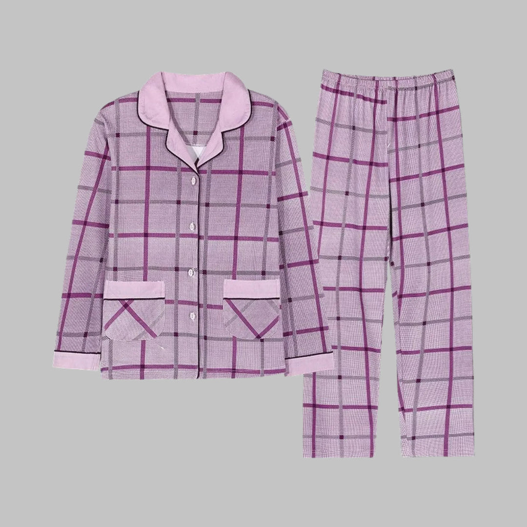 COSIMA™ - Cozy Long Sleeve Top and Pants Loungewear Set - MABEL LONDON