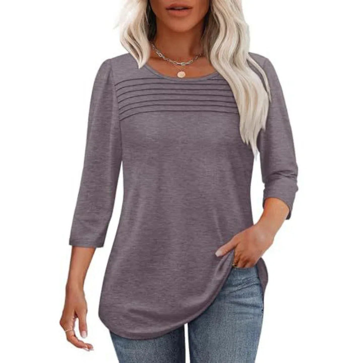 TESSARA™ – Casual Pleated Front Spring Top - MABEL LONDON