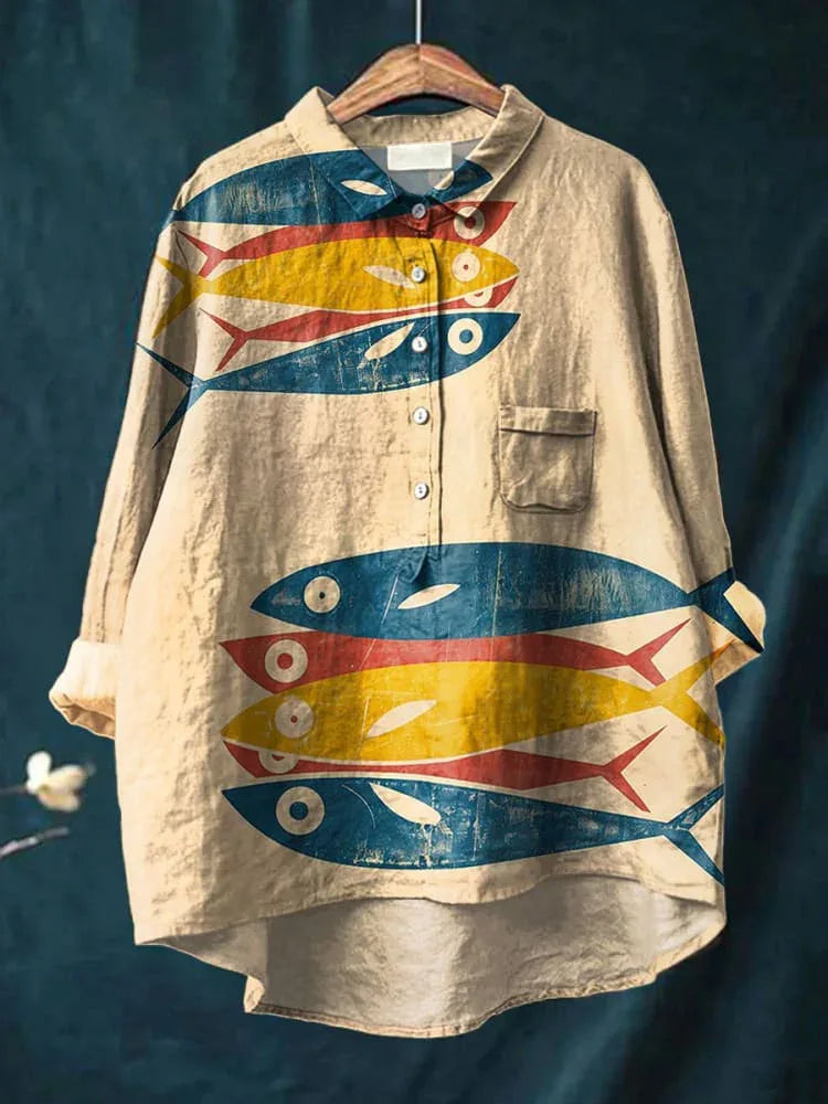 DARA™ - Fish Art Shirt - MABEL LONDON