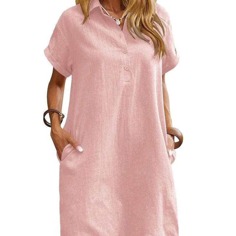 MAREN™ – Relaxed Short Sleeve Summer Dress - MABEL LONDON