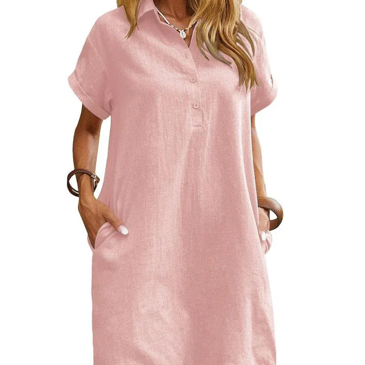 MAREN™ – Relaxed Short Sleeve Summer Dress - MABEL LONDON