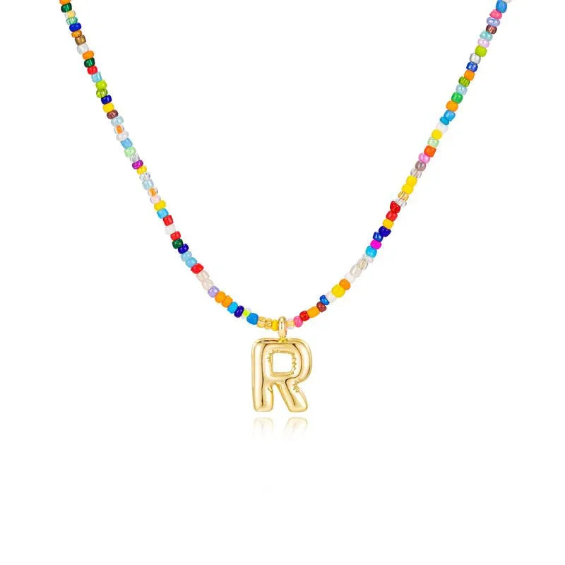 MACY™ - Colorful Bubble Letter Necklace - MABEL LONDON