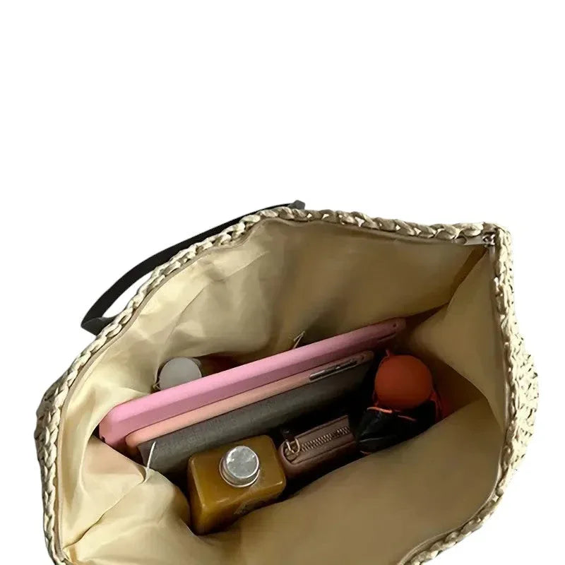 Large Woven Tote Bag - MABEL LONDON