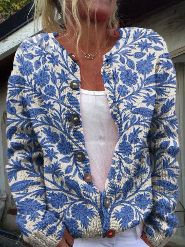 FLORA™ - Vintage Floral Cardigan - MABEL LONDON
