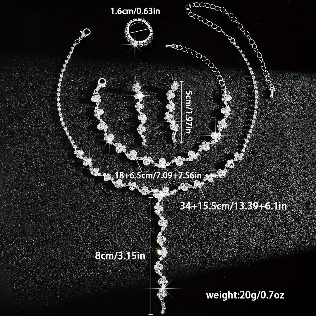 Valerine | High-End Sparkle Flower Jewelry Set - MABEL LONDON