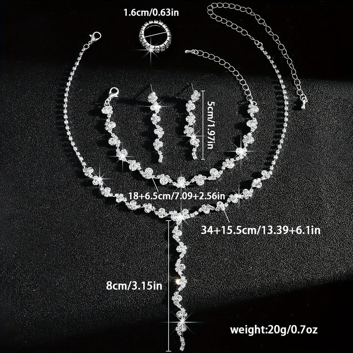 Valerine | High-End Sparkle Flower Jewelry Set - MABEL LONDON