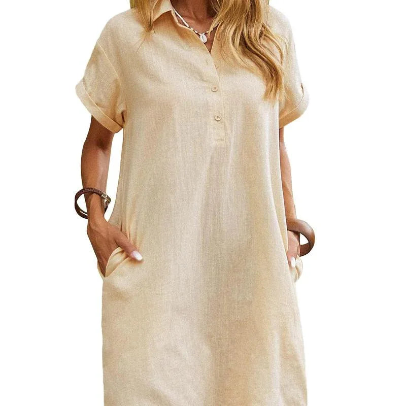 MAREN™ – Relaxed Short Sleeve Summer Dress - MABEL LONDON