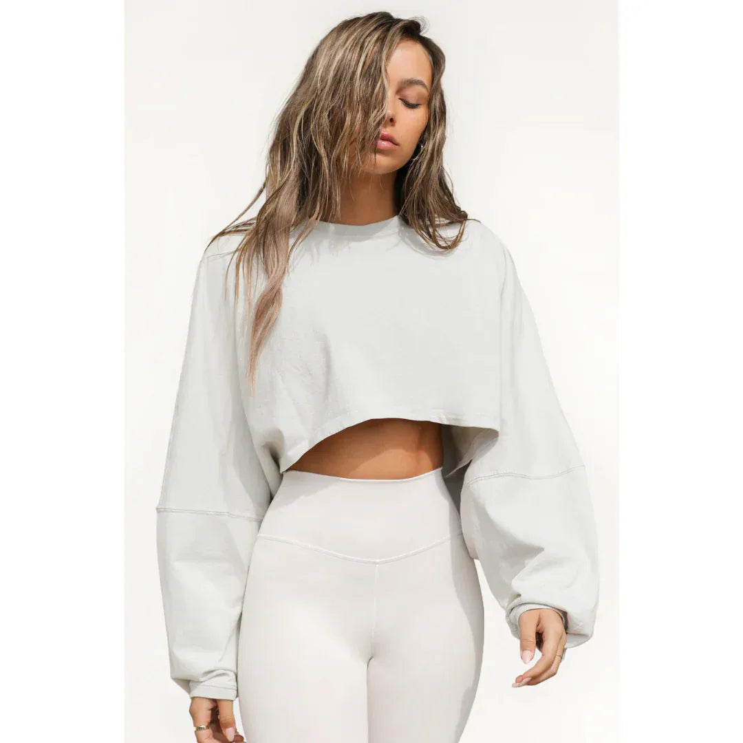 SKYE™ - Casual Cropped Pullover Sweatshirt - MABEL LONDON