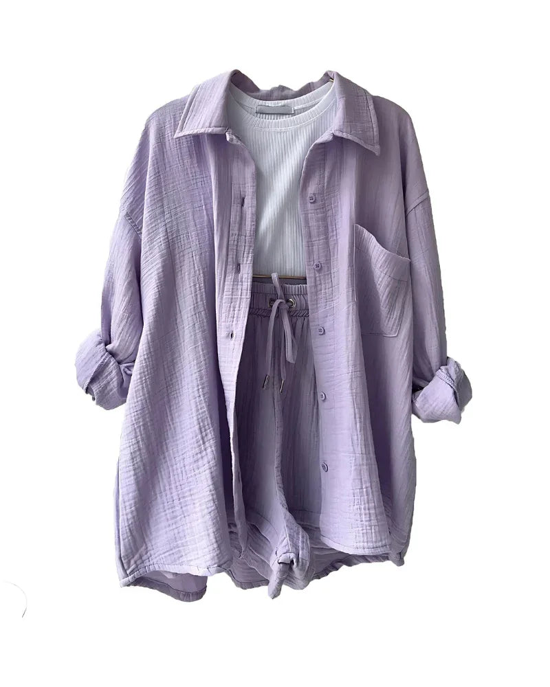 VERA™ – Modern Button-Up Shorts Set - MABEL LONDON