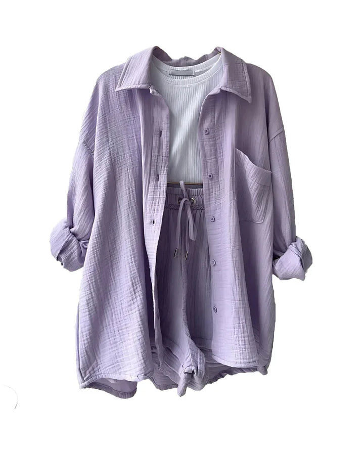 VERA™ – Modern Button-Up Shorts Set - MABEL LONDON