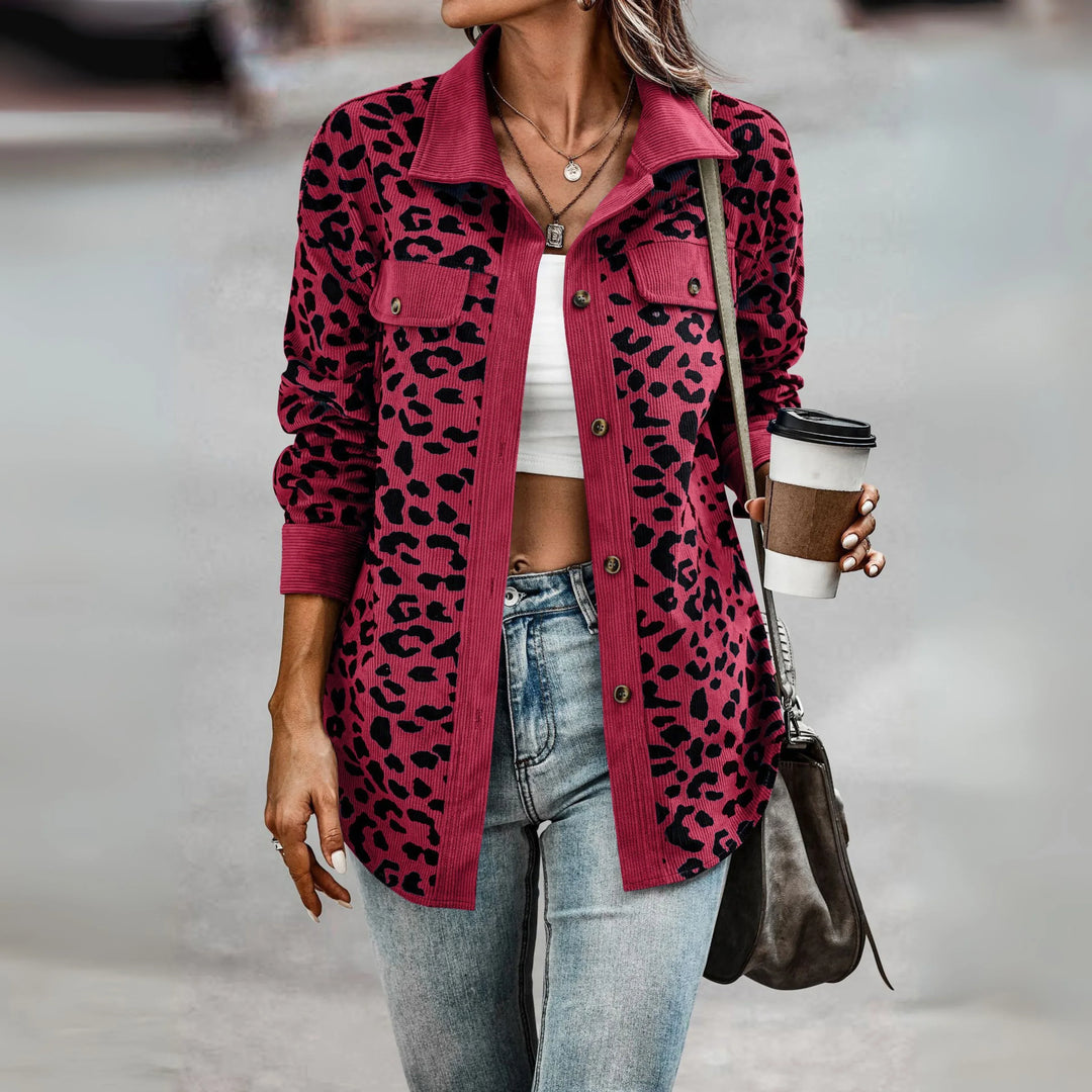 SISI™ - Casual Leopard Print Button Front Jacket - MABEL LONDON