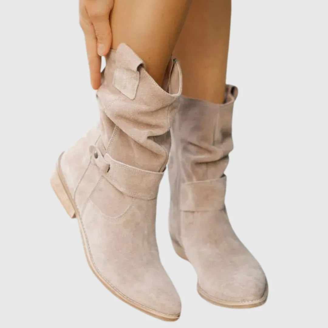 Corissa | Suede Ankle Boots - MABEL LONDON