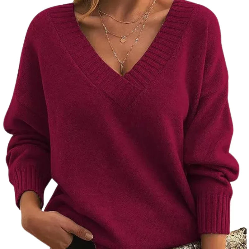 LILLIAN™ - Lightweight V-Neck Sweater - MABEL LONDON