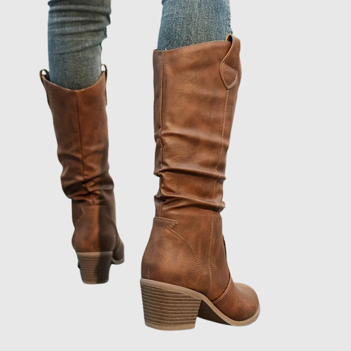 Hattie | Brown Western Boots - MABEL LONDON