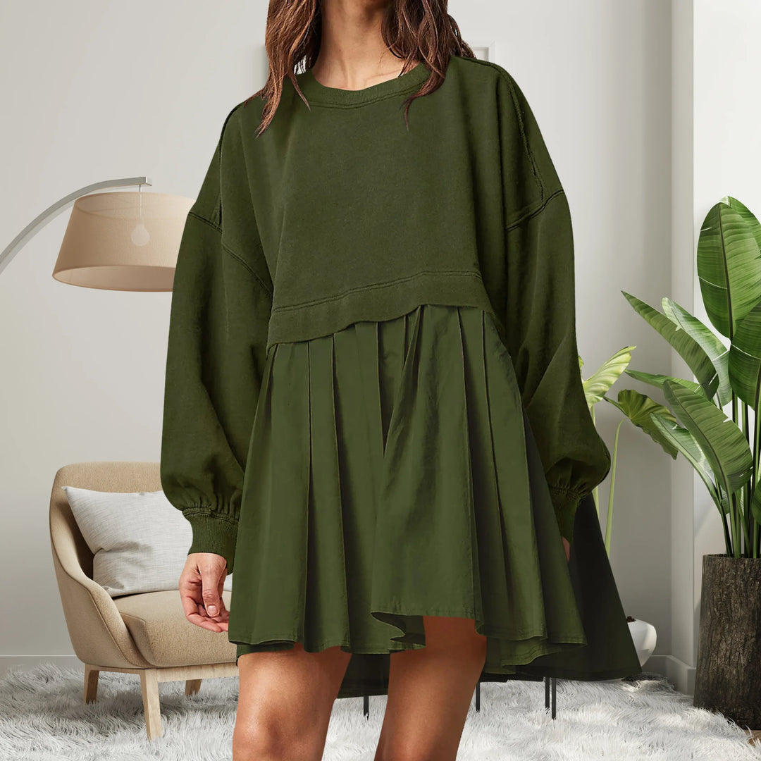 KARIYAH™ - Cozy Loose-Fit Long Sleeve Midi Dress - MABEL LONDON