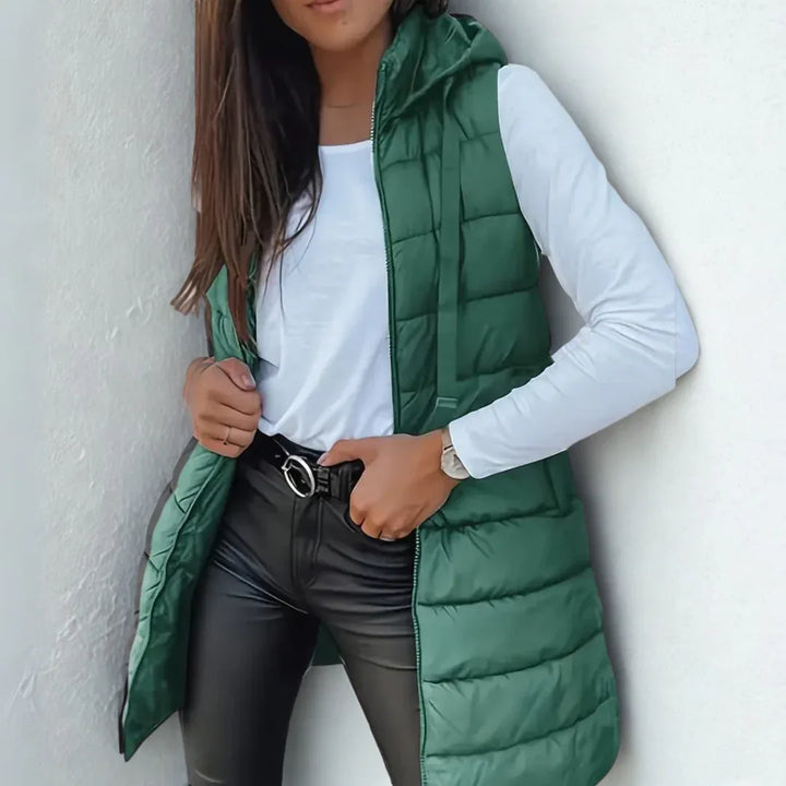 Eirlys | Casual Sleeveless Hooded Puffer Vest - MABEL LONDON