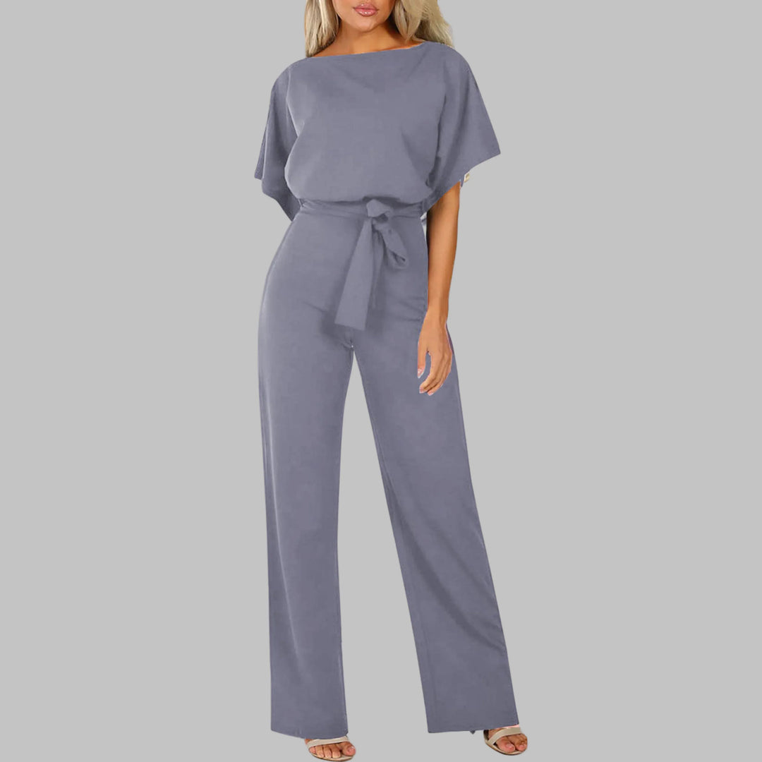 WANNON™ - Casual Tie Front Batwing Sleeve Jumpsuit - MABEL LONDON