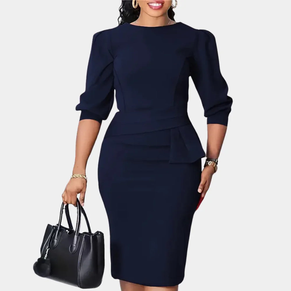 Claudine Bloom | Refined Ruffle Midi Dress - MABEL LONDON