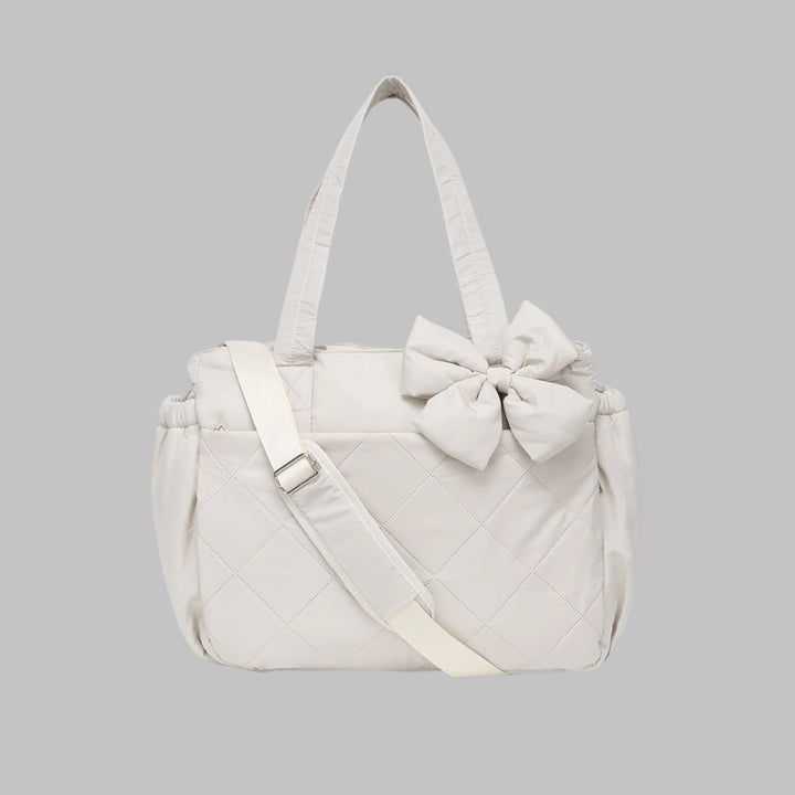 LEILANI™ - Chic Bow Laptop Friendly Puffy Handbag - MABEL LONDON