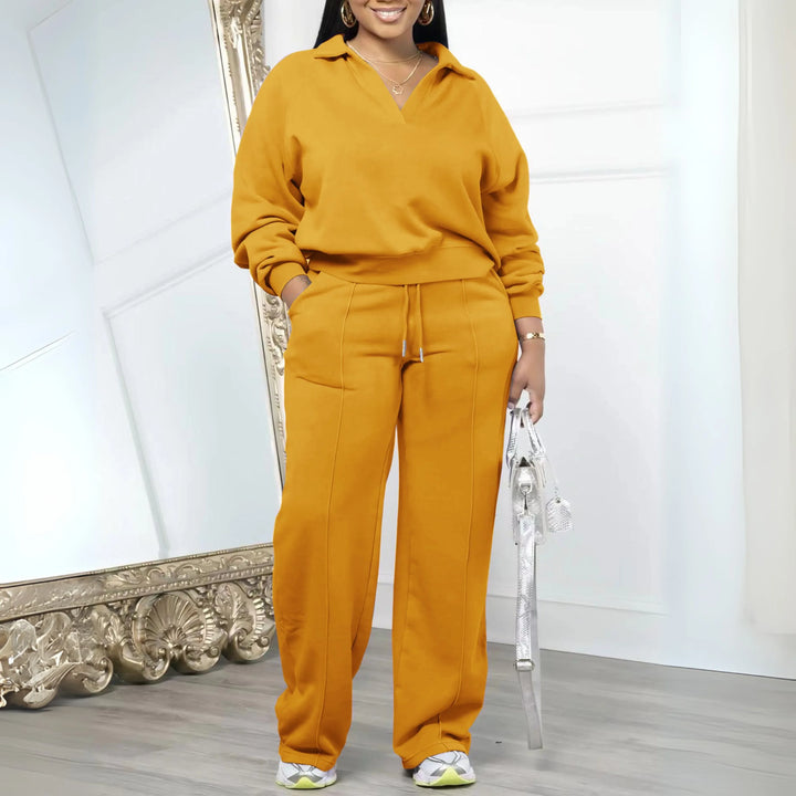 WILA™ - Casual Long Sleeve Sweatshirt and Drawstring Pants Set - MABEL LONDON