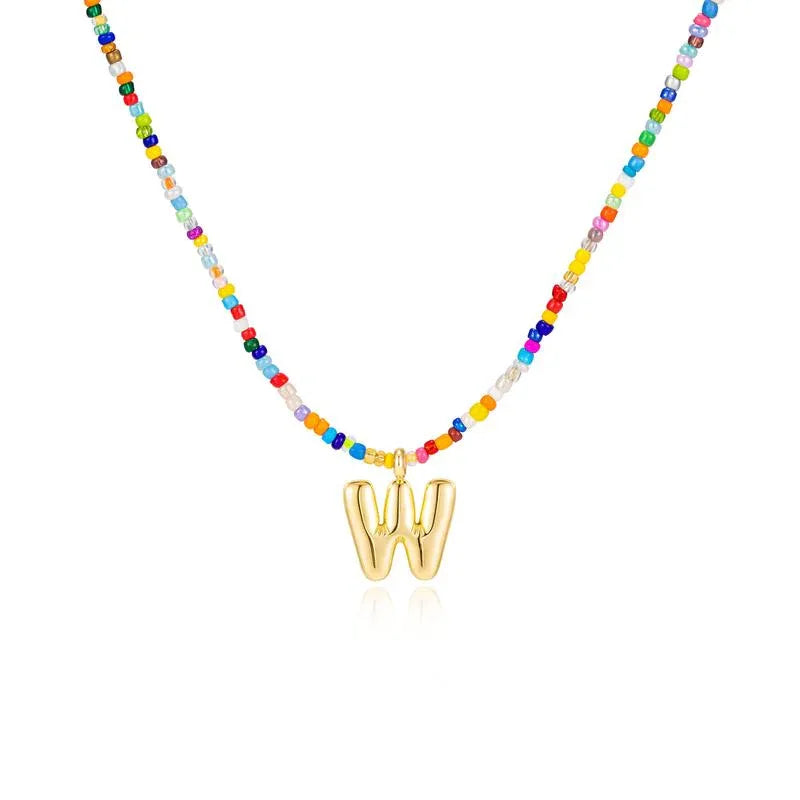 MACY™ - Colorful Bubble Letter Necklace - MABEL LONDON