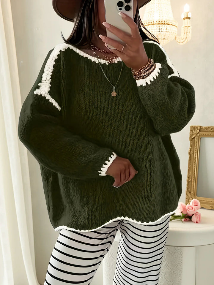 Aveline – Soft Patchwork Knit Sweater - MABEL LONDON