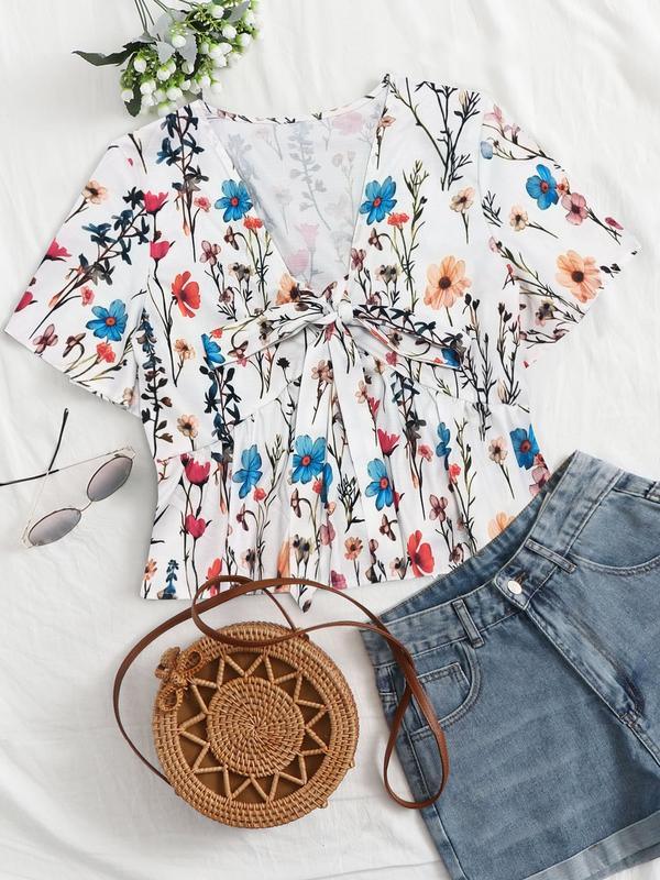 ALTHEA™ – Casual Summer V-Neck Flowy Top - MABEL LONDON