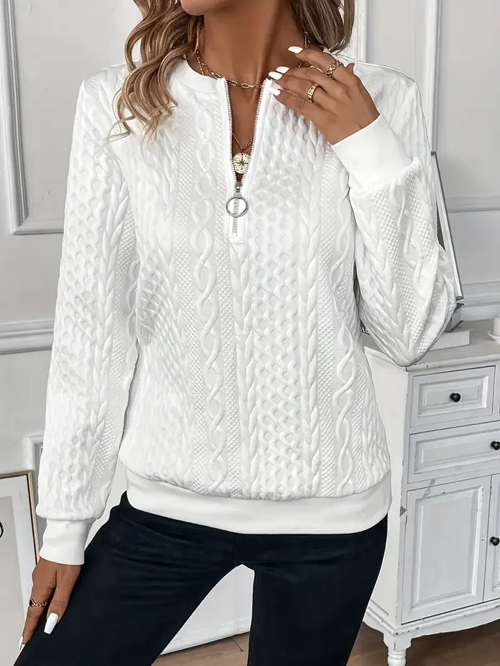 EMMA™ | Elegant Quarter-Zip Sweater - MABEL LONDON