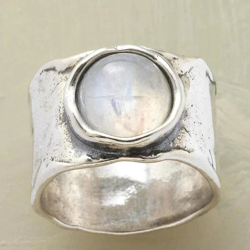 Silver Moonstone Ring - MABEL LONDON