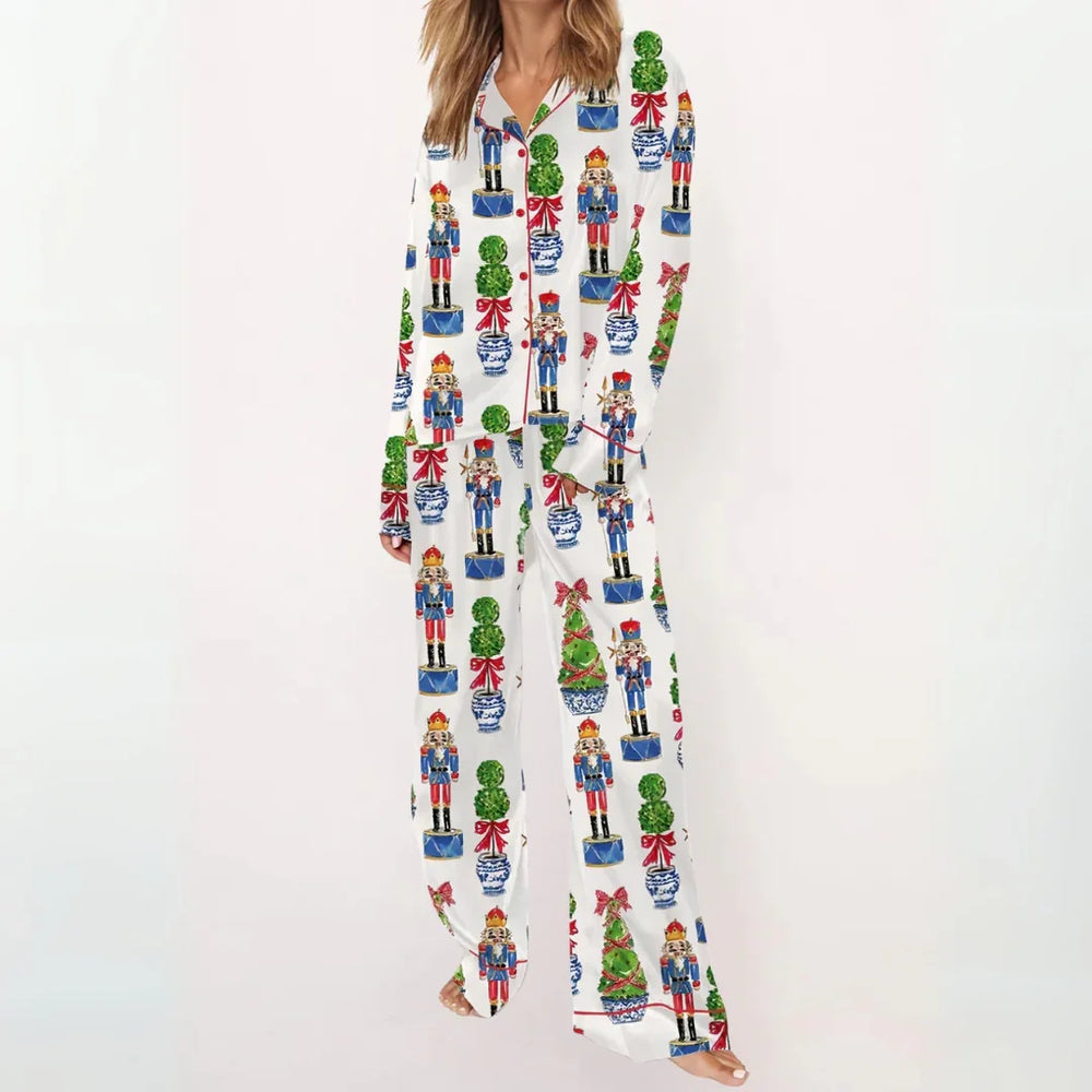 SYLIA™ - Casual Printed Button Down Top and Comfy Pajama - MABEL LONDON