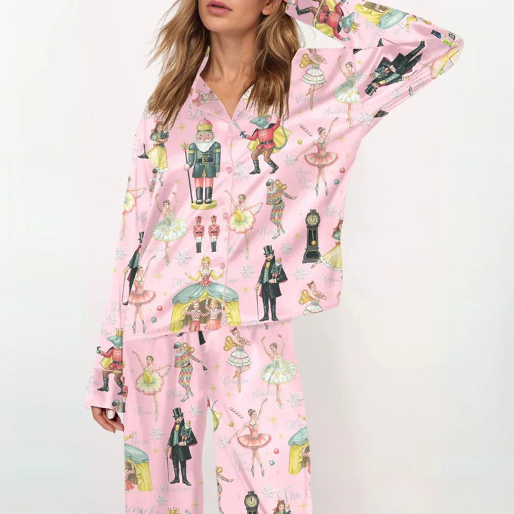 SYLIA™ - Casual Printed Button Down Top and Comfy Pajama - MABEL LONDON