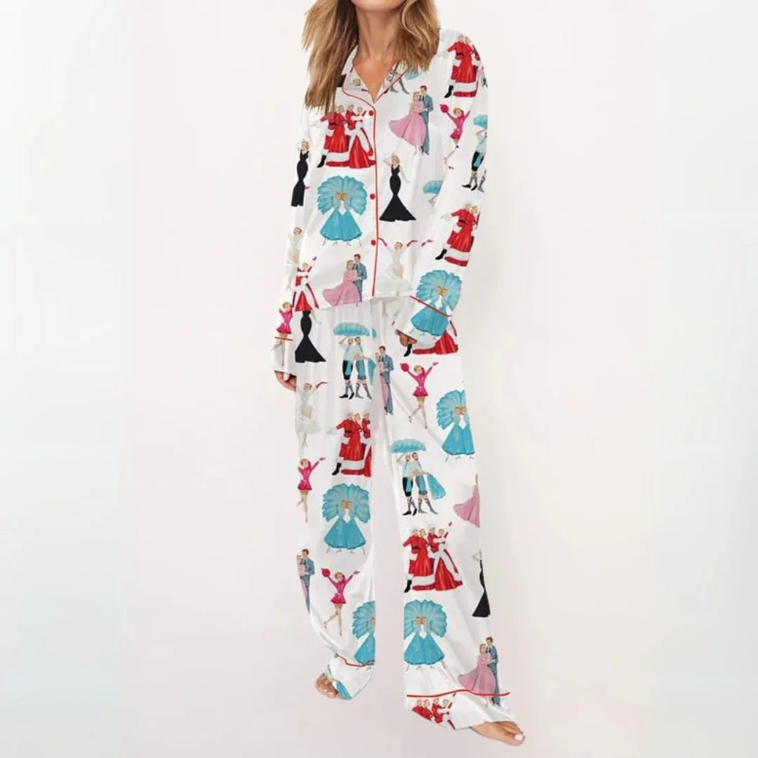 SYLIA™ - Casual Printed Button Down Top and Comfy Pajama - MABEL LONDON