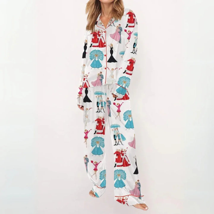 SYLIA™ - Casual Printed Button Down Top and Comfy Pajama - MABEL LONDON