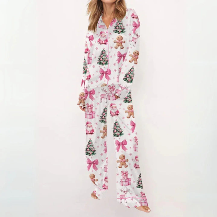 SYLIA™ - Casual Printed Button Down Top and Comfy Pajama - MABEL LONDON