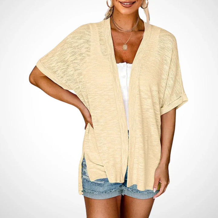 APPOLLINE™ - Stylish Flowy Short Sleeve Cardigan - MABEL LONDON