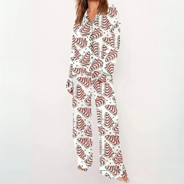 SYLIA™ - Casual Printed Button Down Top and Comfy Pajama - MABEL LONDON